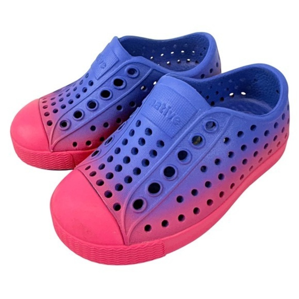 Native Kids Shoes Size C5 Blue Pink Ombre Jefferson Slip On Sneakers